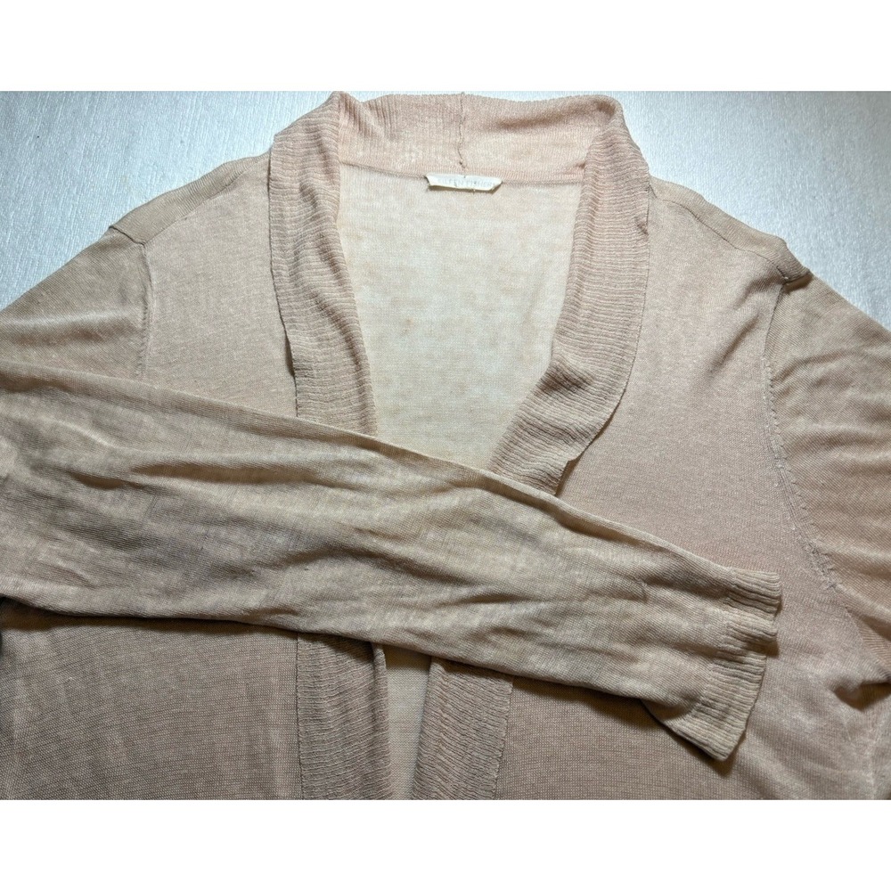 Eileen Fisher Cardigan Women Blush Open Front‎ Asymmetric Cascade 41" Long